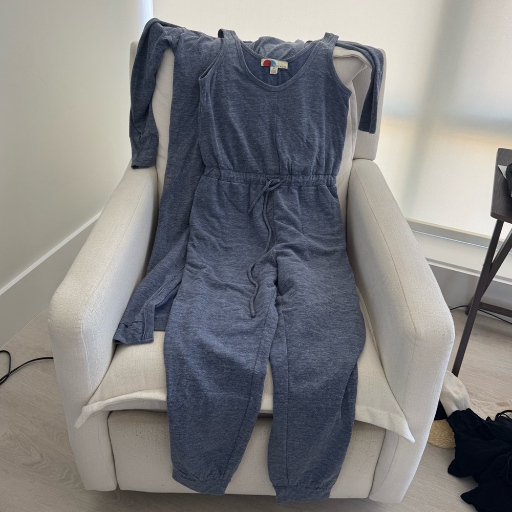 Free People Sleeveless Jumpsuit + duster, “Bicoastal set”